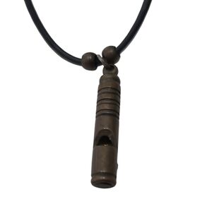 Vintage Style Metal Whistle Necklace Survival Pendant